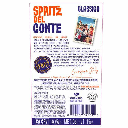 Spritz Del Conte Classico Aperitif-Style Italian Spritz Cocktail Perspective: bottom