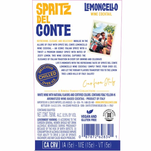 Spritz Del Conte Lemoncello Italian Aperitif-Style Spritz Cocktail Perspective: bottom