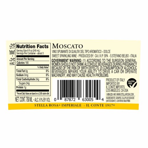 Stella Rosa Imperiale Moscato Sparkling Italian White Wine Perspective: bottom