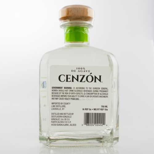 Cenzon 100% De Agave Silver Tequila 80 Proof Perspective: bottom