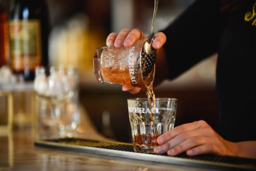 Sazerac Rye 6 Year Straight Rye Whiskey 90 Proof Perspective: bottom