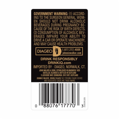 Johnnie Walker Double Black Label Blended Scotch Whisky Perspective: bottom