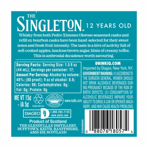 The Singleton Whisky - Single Malt Scotch of Glendullan 12YO Perspective: bottom