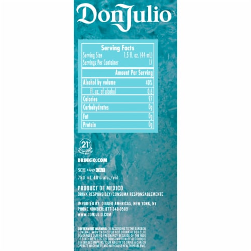 Don Julio Tequila Blanco Perspective: bottom