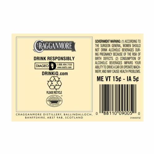 Cragganmore 12 Year Old Single Malt Scotch Whisky Perspective: bottom