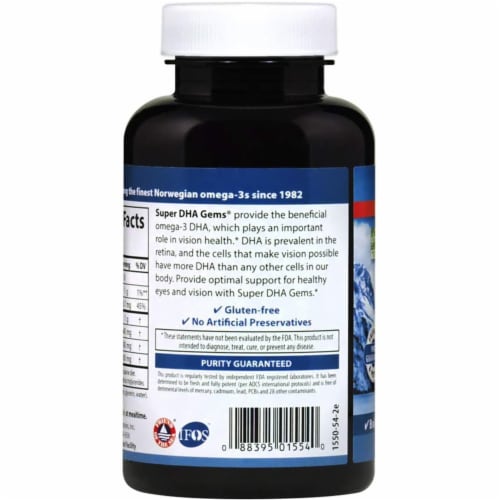 Carlson Super DHA Gems 1000mg Soft Gels Perspective: bottom