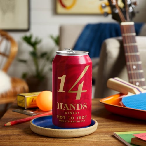 14 Hands Hot To Trot Smooth Red Blend Wine Can Perspective: bottom