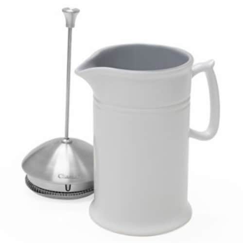 Chantal® White Ceramic French Press Perspective: bottom
