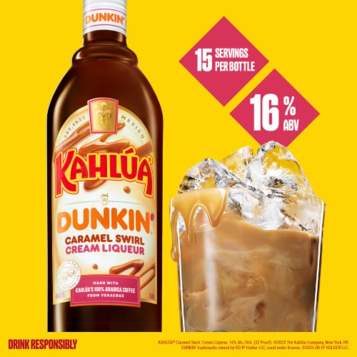 Kahlua Dunkin Caramel Swirl Coffee Liqueur Perspective: bottom
