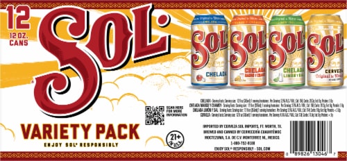 Sol Imported Mexican Beer Cans Variety Pack Perspective: bottom