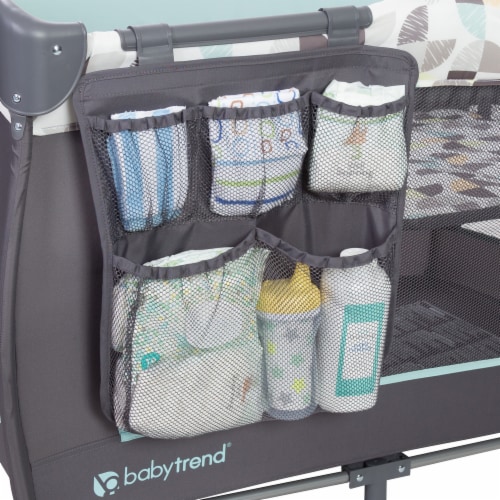 Baby Trend Trend E Nursery Center Playard Play Crib with Bassinet, Doodle Dots Perspective: bottom