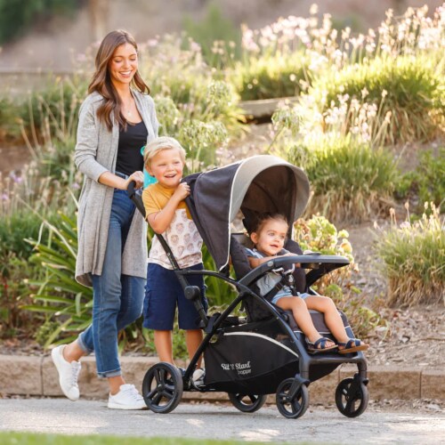 Baby Trend Sit N' Stand 5 in 1 Shopper Stroller with Canopy and Basket, Magnolia Perspective: bottom