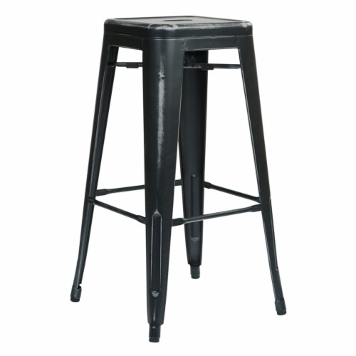 Bristow 30  Antique Metal Barstool Antique Black Finish 2 Pack Perspective: bottom