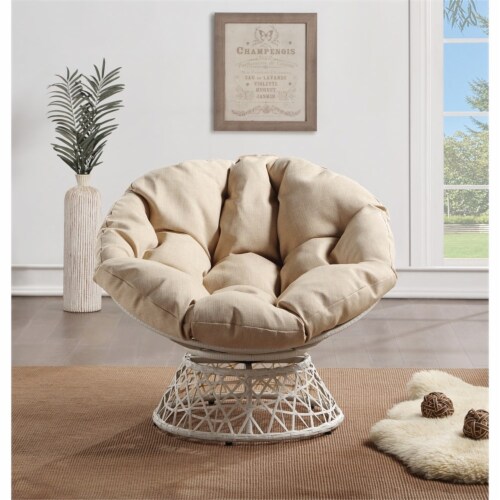 44 x 44 x 4 Papasan Outdoor Chair Cushion Ivory - Sorra Home