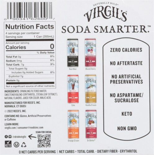 Virgil's® Keto Zero Sugar Black Cherry Soda Perspective: bottom
