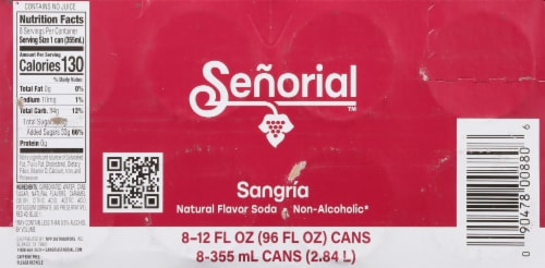 Señorial™ Sangria Soda Cans Perspective: bottom
