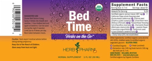Herb Pharm®Herbs on the Go™ Bed Time Herbal Supplement Perspective: bottom