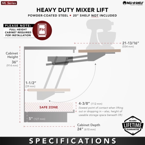 Rev-A-Shelf Mixer/Appliance Lifting System with Shelf Included for Base  Cabinets