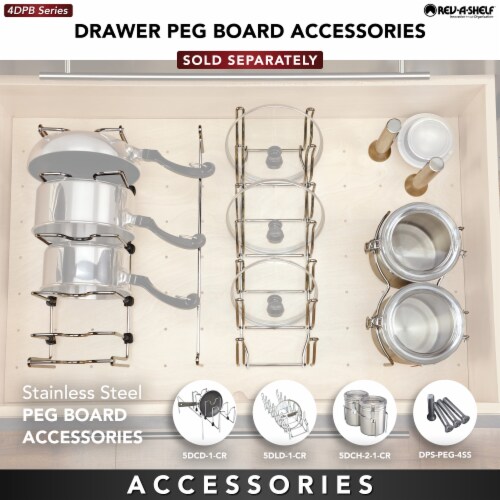 Rev-A-Shelf 39x21 Trimmable Pegboard Drawer Organizer with 16 Pegs, 4DPS-3021 Perspective: bottom