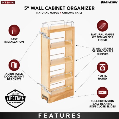 Rev-A-Shelf 5 Inch Pull Out Kitchen Cabinet Organizer Soft-Close,  448-WC-5C, 5 - Fry's Food Stores