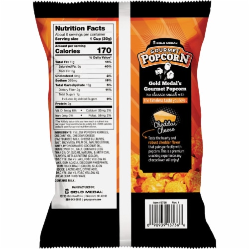 Gold Medal Gourmet 6.6 Oz. Cheddar Cheese Popcorn 3736 Perspective: bottom