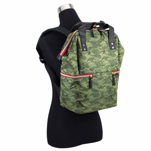 Bodhi Double Handle Tote Backpack - Green Camo Perspective: bottom