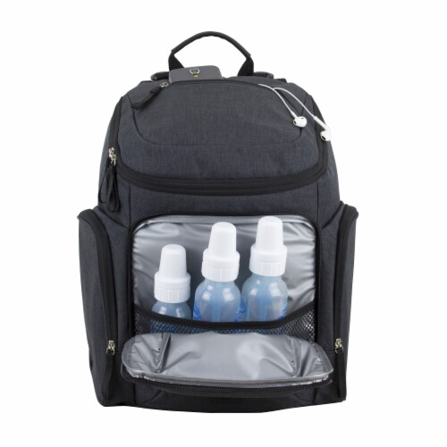 Bodhi Baby Wooster St. Diaper Backpack - Black Chambray Perspective: bottom