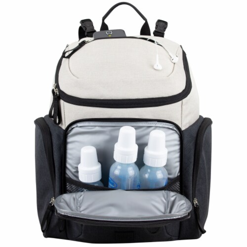 Bodhi Baby Wooster Street Diaper Backpack - Oatmeal Chambray Perspective: bottom
