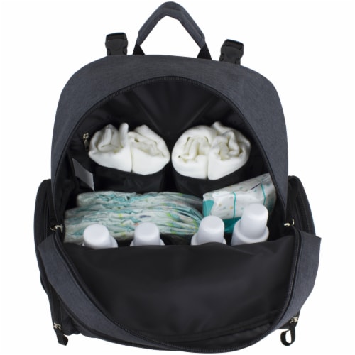 Bodhi Baby Bond Street Diaper Backpack - Black Chambray Perspective: bottom