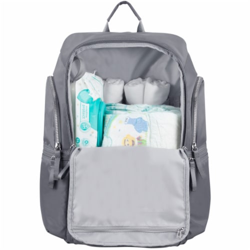 Bodhi Baby Lafayette Street Diaper Backpack - Ash Grey Perspective: bottom