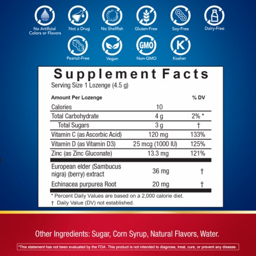 Defend-EEZE Immune Support Dietary Supplement Lozenges Perspective: bottom