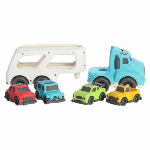 Aurora Toys Large Blue Wheatley 14 inch Car Hauler Versatile Toy Perspective: bottom