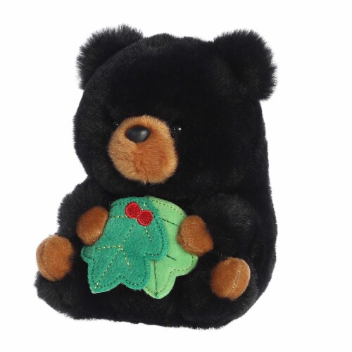 Aurora Small Black Rolly Pet 5.5 inches Blizzard Black Bear Festive ...