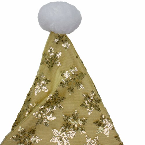 White and gold santa hat deals