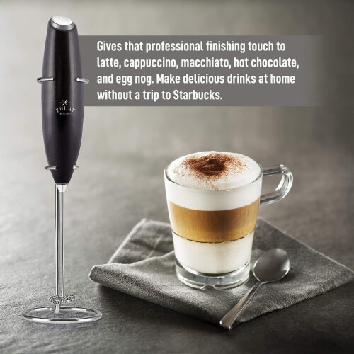 Zulay Kitchen MILK BOSS Milk Frother With Stand - Metallic Black Perspective: bottom