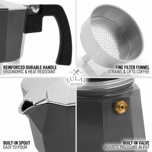 Zulay Kitchen Classic Stovetop Italian Style Espresso Maker 2020 Model -  White, 1 - Ralphs