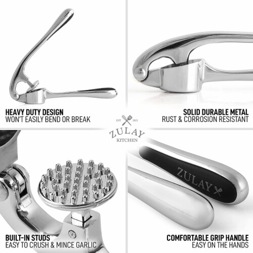 Zulay Kitchen Garlic Press - Noble Chrome Perspective: bottom