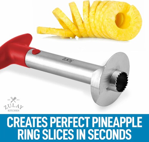 Zulay Kitchen Stainless Steel Pineapple Corer - Red Perspective: bottom