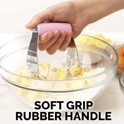 Zulay Kitchen Dough Blender and Pastry Cutter - Pink Perspective: bottom