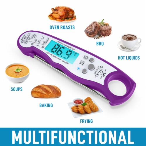 Zulay Kitchen Digital Meat Thermometer - Purple Perspective: bottom