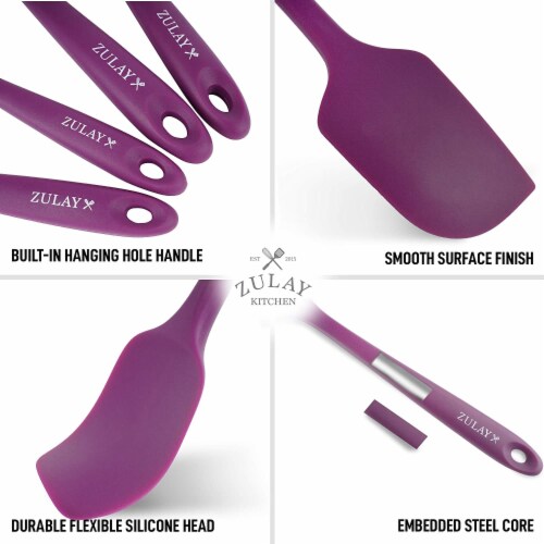 Zulay Kitchen Silicone Spatula Set with Durable Stainless Steel Core -  Purple, 4 - Fry's Food Stores