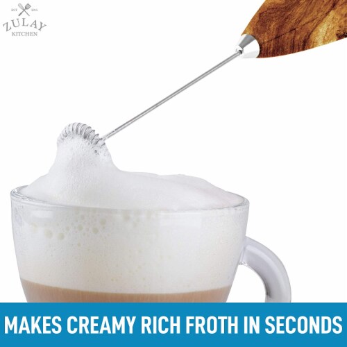 Zulay Kitchen Milk Frother With Holster Stand - Walnut Perspective: bottom