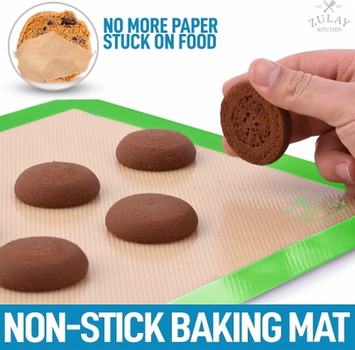 Zulay Kitchen Silicone Baking Mat Sheet 2-Pack - Light Green Perspective: bottom