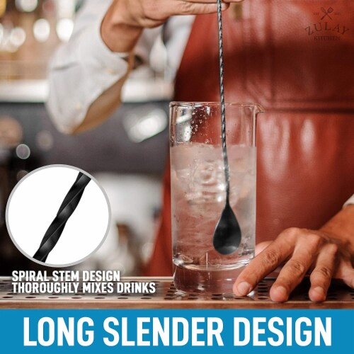 Zulay Kitchen Cocktail Spoon - Black Perspective: bottom