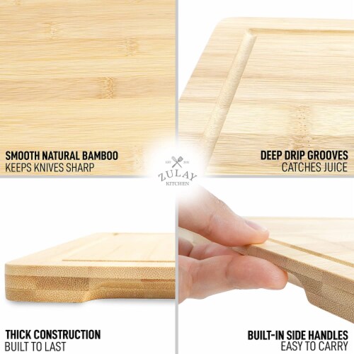 Wooden Cutting Boards for Kitchen with Juice Groove and Handles - Bamboo Chopping  Boards Set, 1 - Kroger