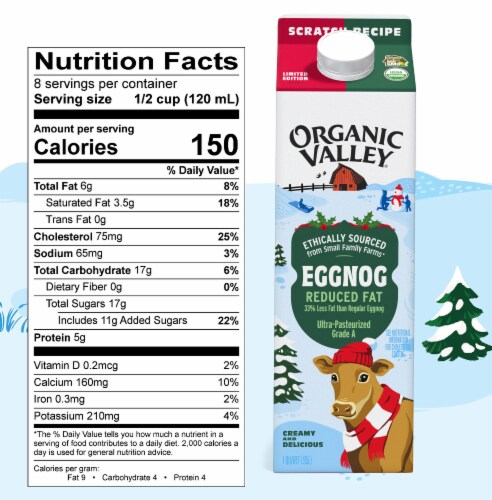 Organic Valley® Reduced Fat Eggnog Perspective: bottom