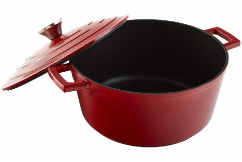 IMUSA Cast Aluminum Covered Dutch Oven - Red Perspective: bottom
