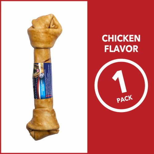 Pet Factory Made in USA Beefhide Bone Chicken Flavored - 12", 1 Count Perspective: bottom