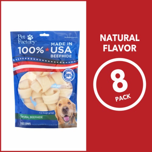 Pet Factory Made in USA Beefhide Bones Natural Flavor 4 5