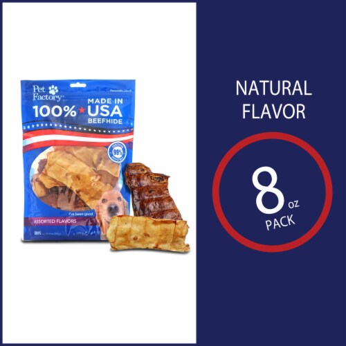 Pet Factory Made in USA Beefhide Chips Assorted Flavors (Beef & Chicken) - 8oz Perspective: bottom